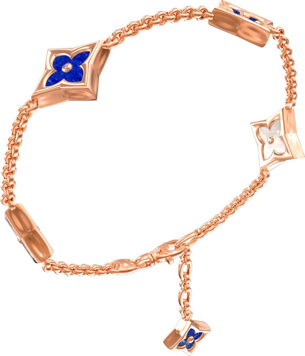 Браслет из золота c лазуритом и перламутром