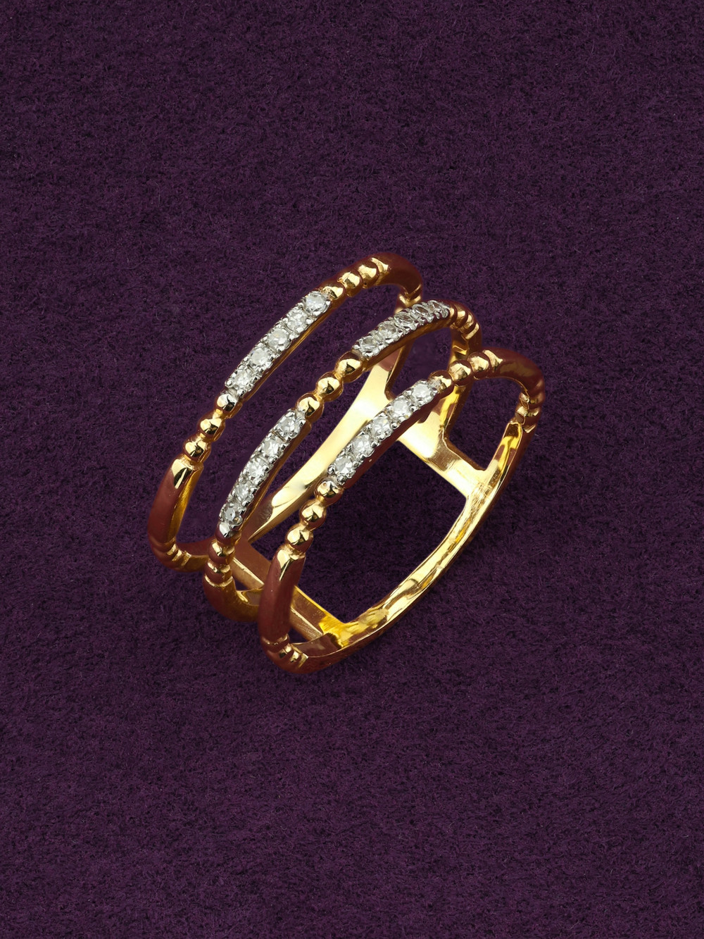 Кольцо из лимонного золота c бриллиантами