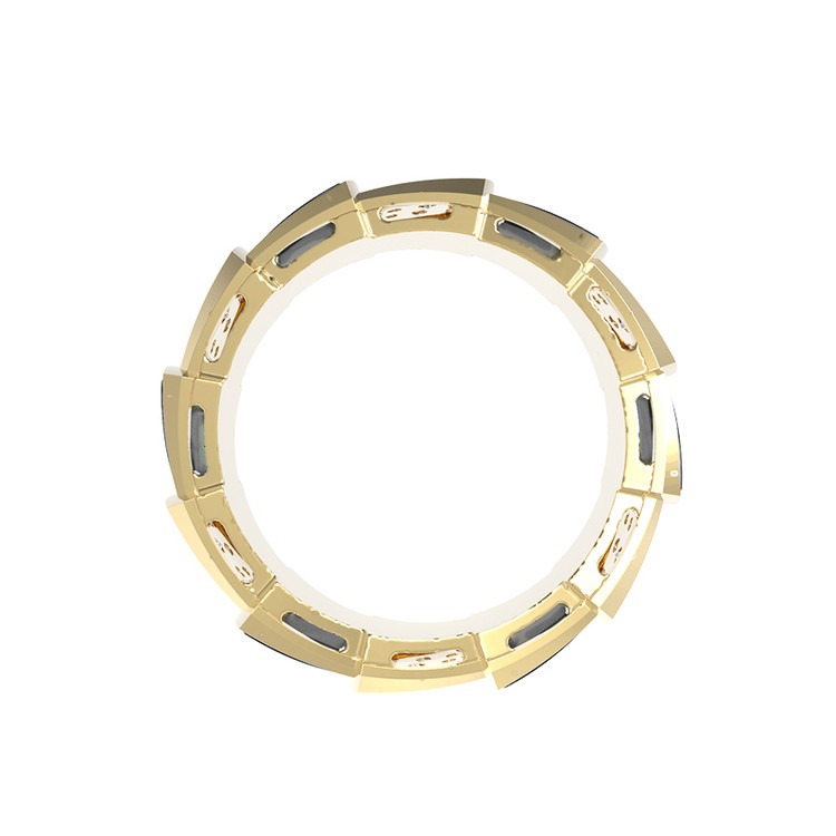 Кольцо из лимонного золота c бриллиантами и ониксом