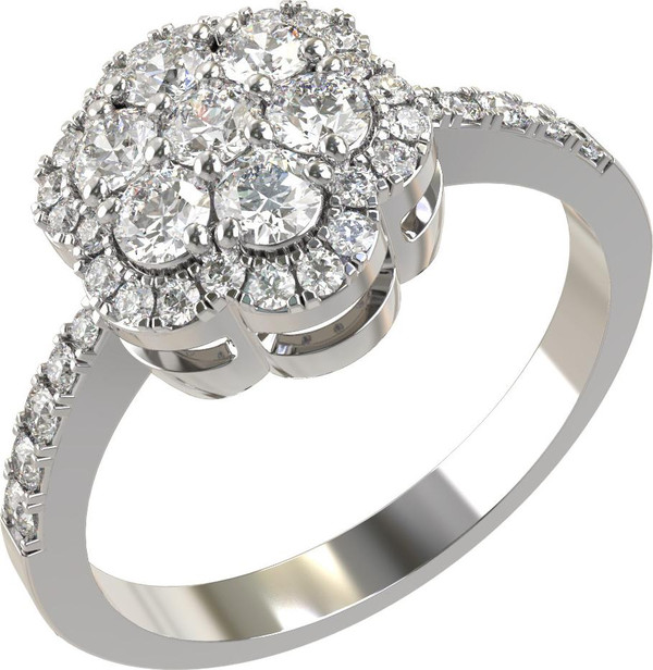 Кольцо из белого золота c бриллиантами