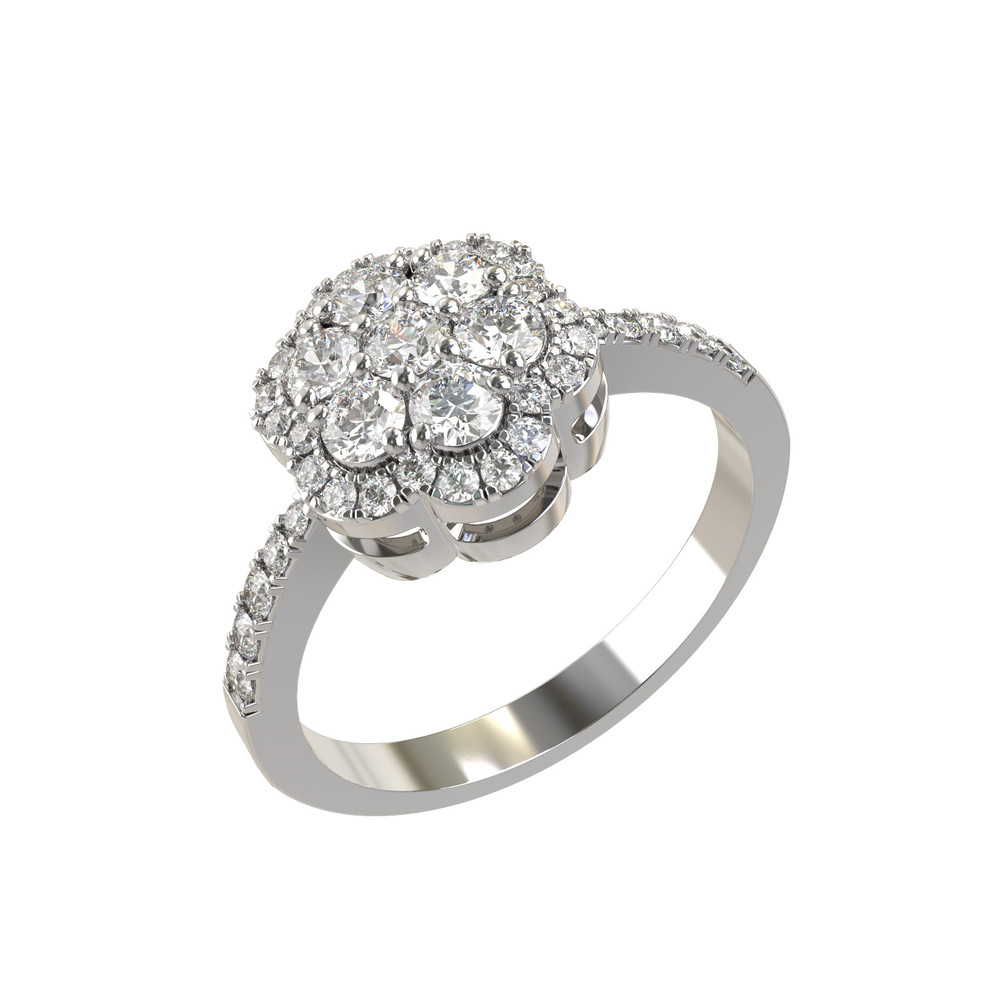 Кольцо из белого золота c бриллиантами