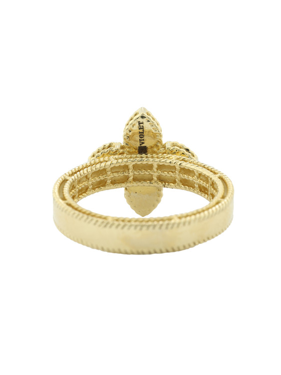 Кольцо из лимонного золота c бриллиантами и ониксом