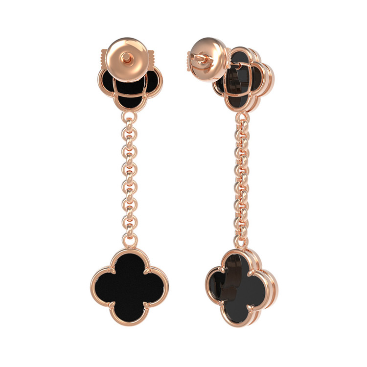 Серьги из золота c ониксом