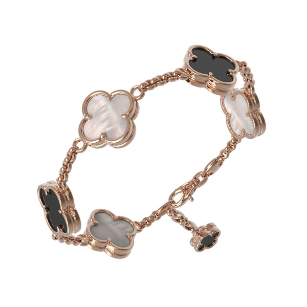 Браслет из золота c ониксом и перламутром