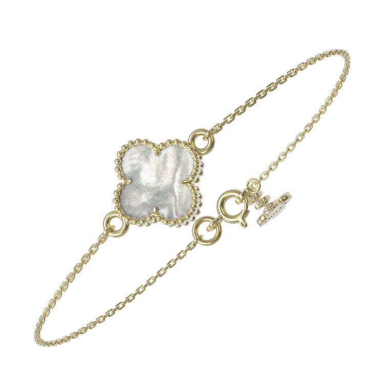 Браслет из лимонного золота c перламутром