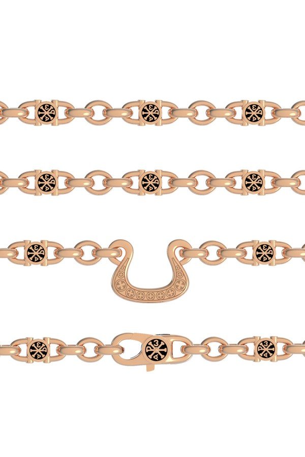 Цепь из золота c эмаль