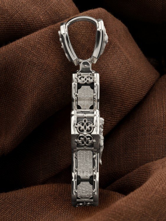 Крест из белого золота c эбеновым деревом