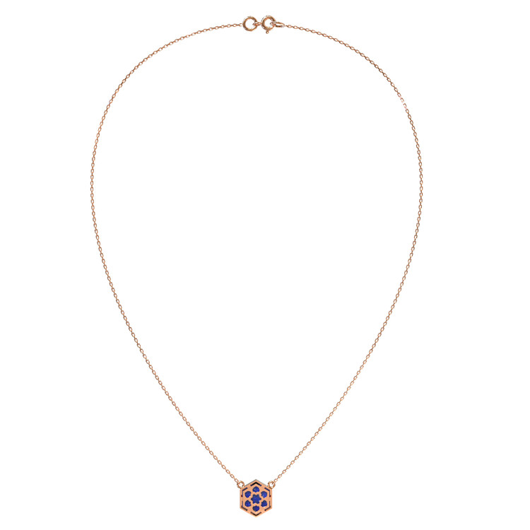 Колье из золота c лазуритом