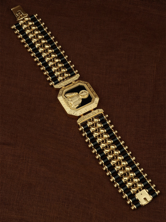 Браслет из лимонного золота c ониксом