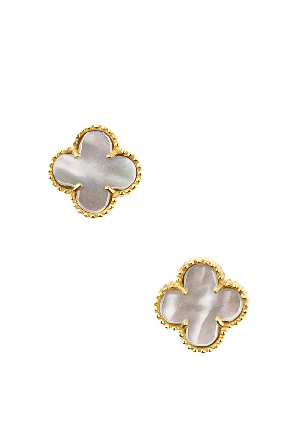 Серьги из лимонного золота c перламутром