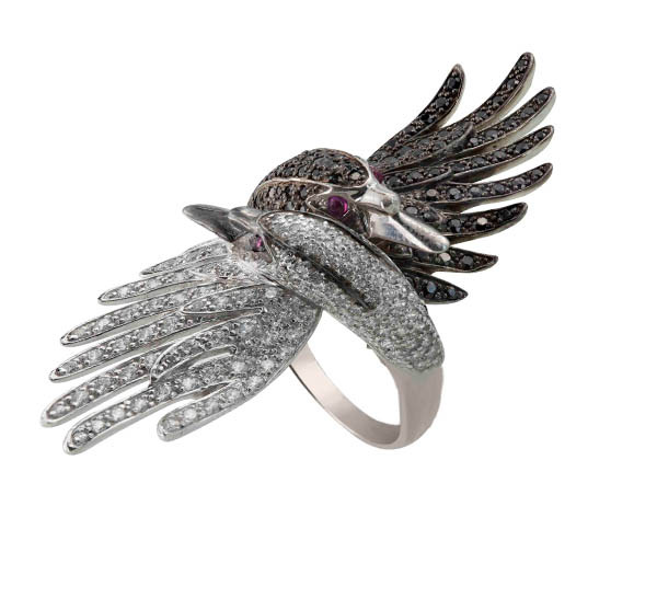 Кольцо из белого золота c фианитом