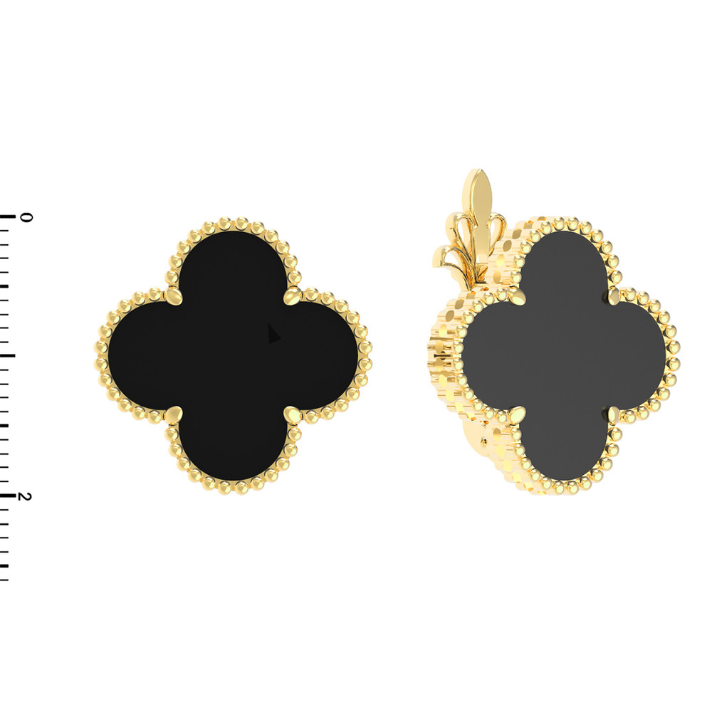 Серьги из лимонного золота c ониксом