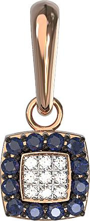 Подвеска из золота c бриллиантами и сапфиром