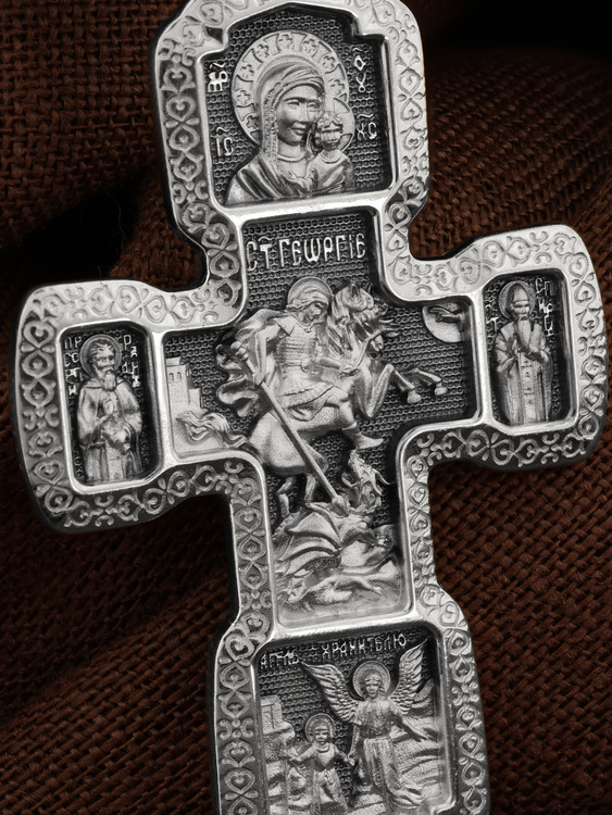 Крест из белого золота