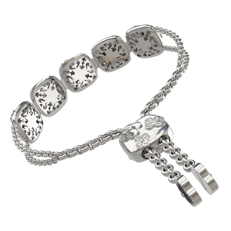 Браслет из белого золота c бриллиантами и ониксом