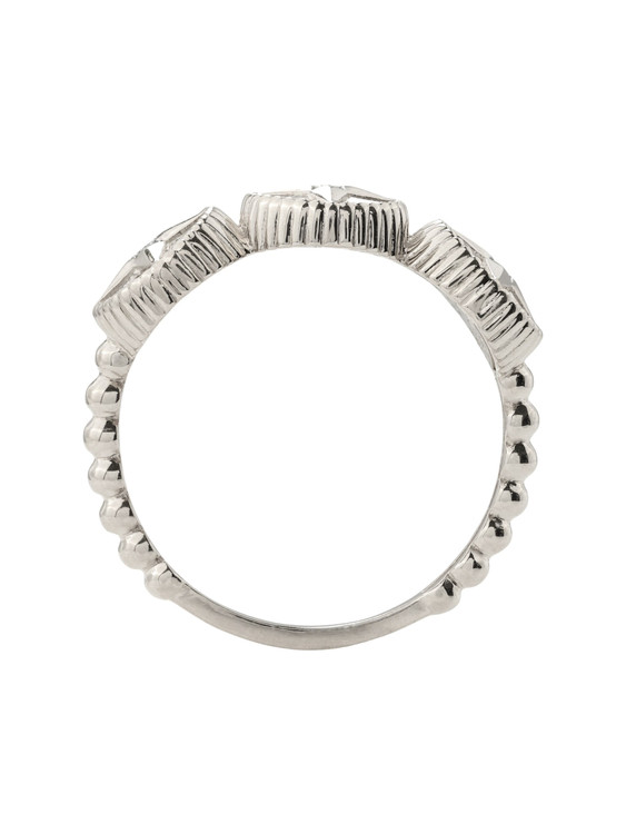 Кольцо из белого золота c бриллиантами, лазуритом и перламутром