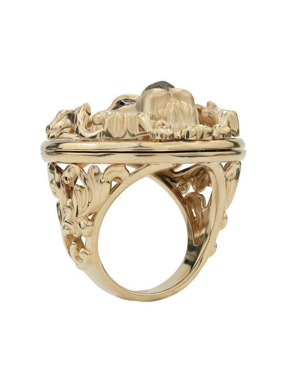 Кольцо из золота c эмаль и ониксом