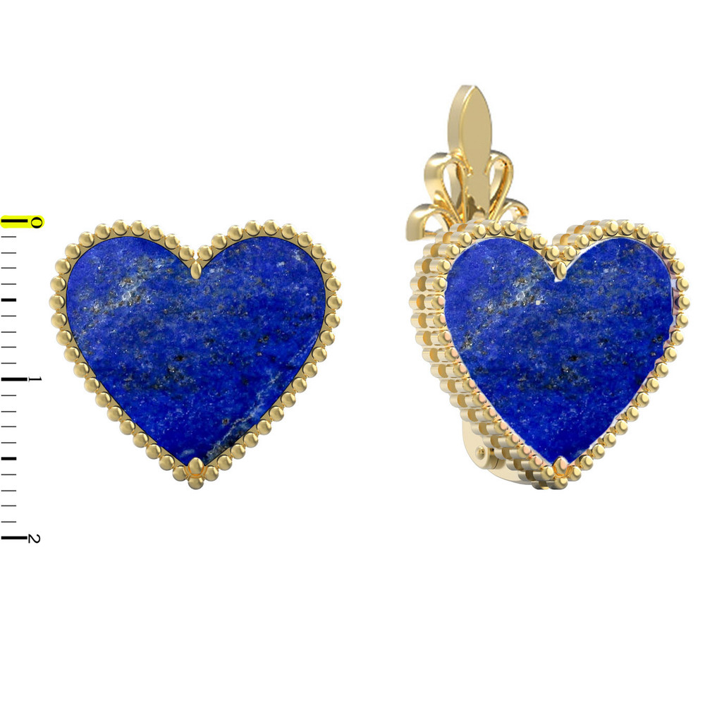 Серьги из лимонного золота c лазуритом