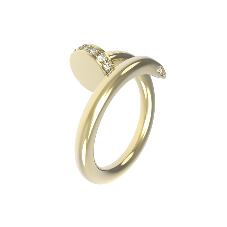 Кольцо из лимонного золота c бриллиантами