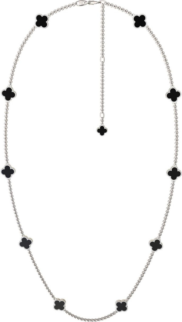 Колье из белого золота c ониксом