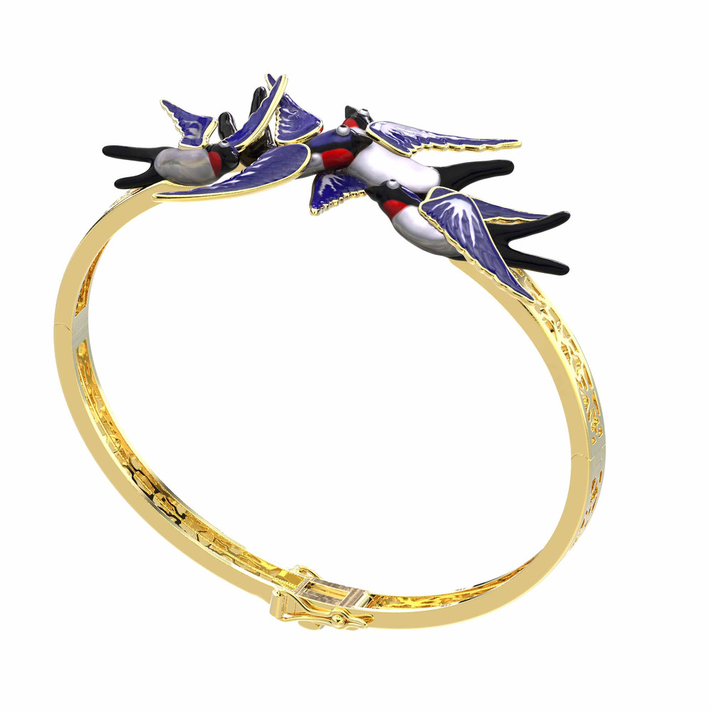 Браслет из лимонного золота c эмаль