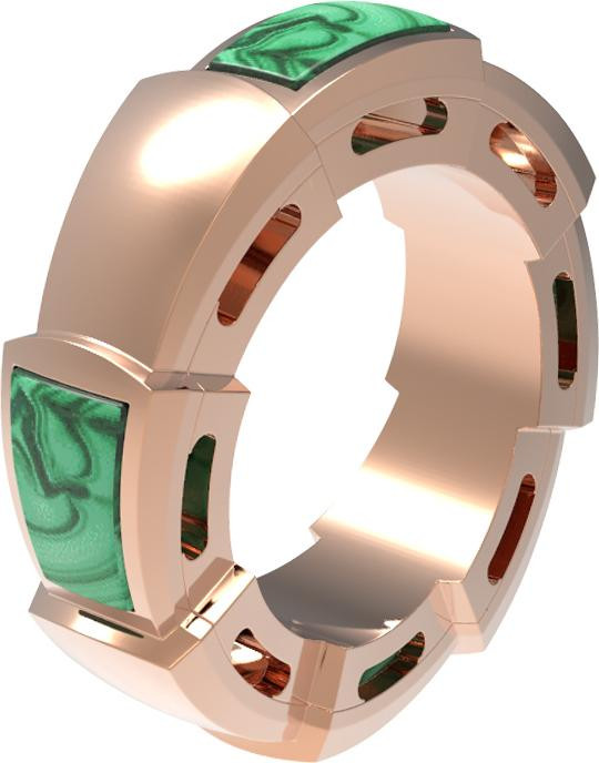 Подвеска из золота c малахитом