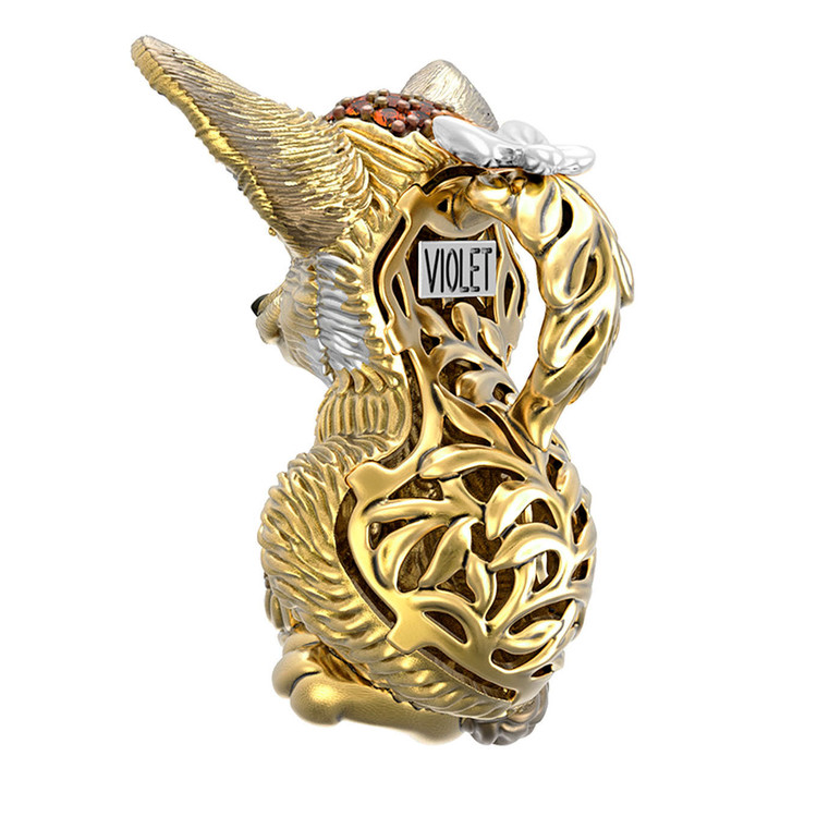 Подвеска из лимонного золота c эмаль и фианитом