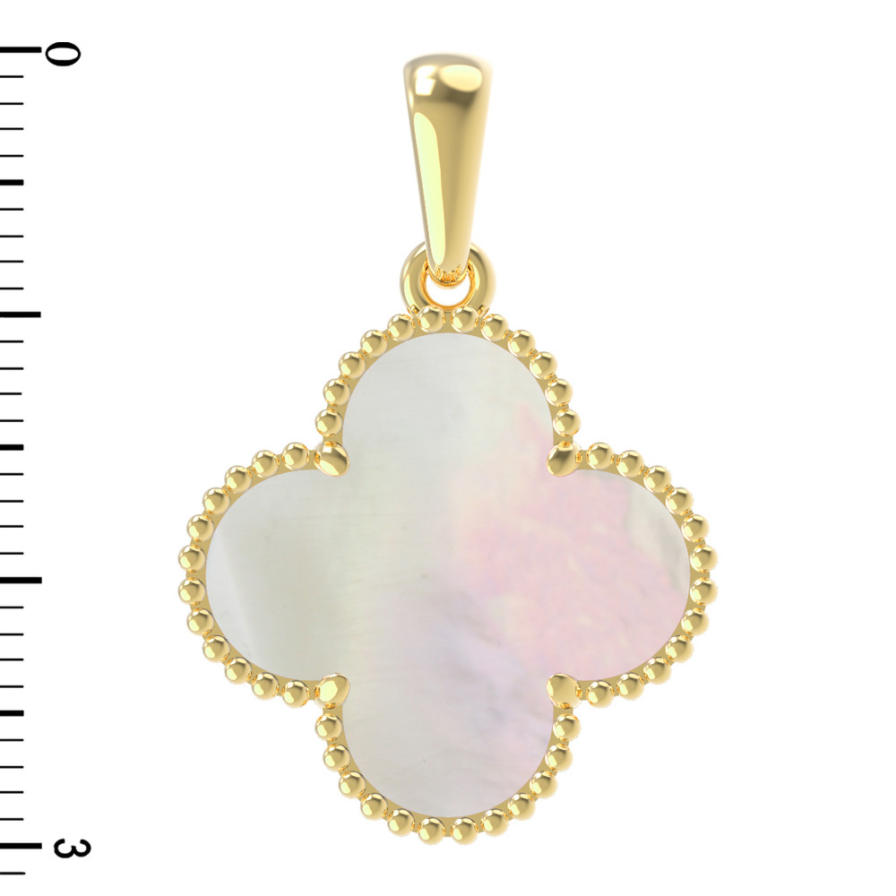 Подвеска из лимонного золота c перламутром