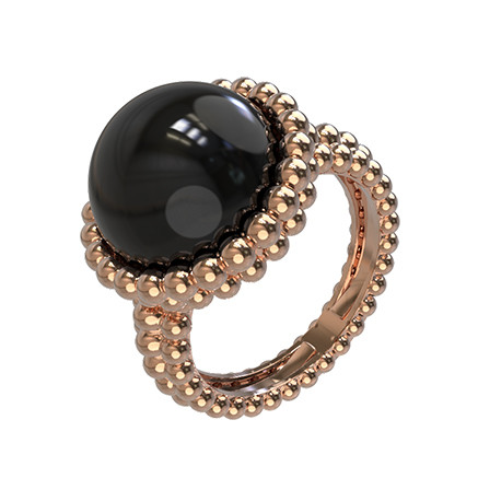 Кольцо из золота c ониксом