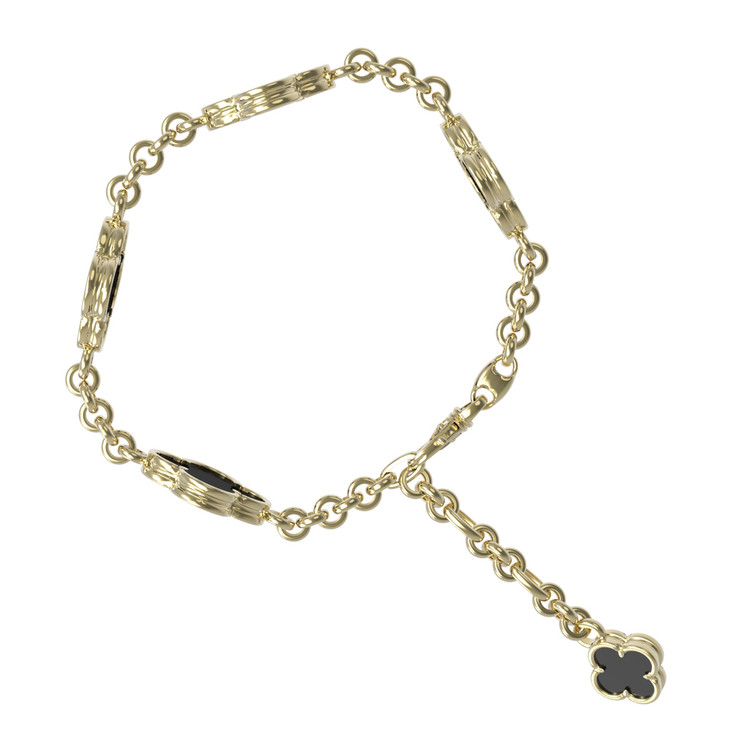 Браслет из лимонного золота c ониксом