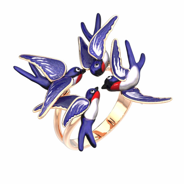 Кольцо из золота c эмаль