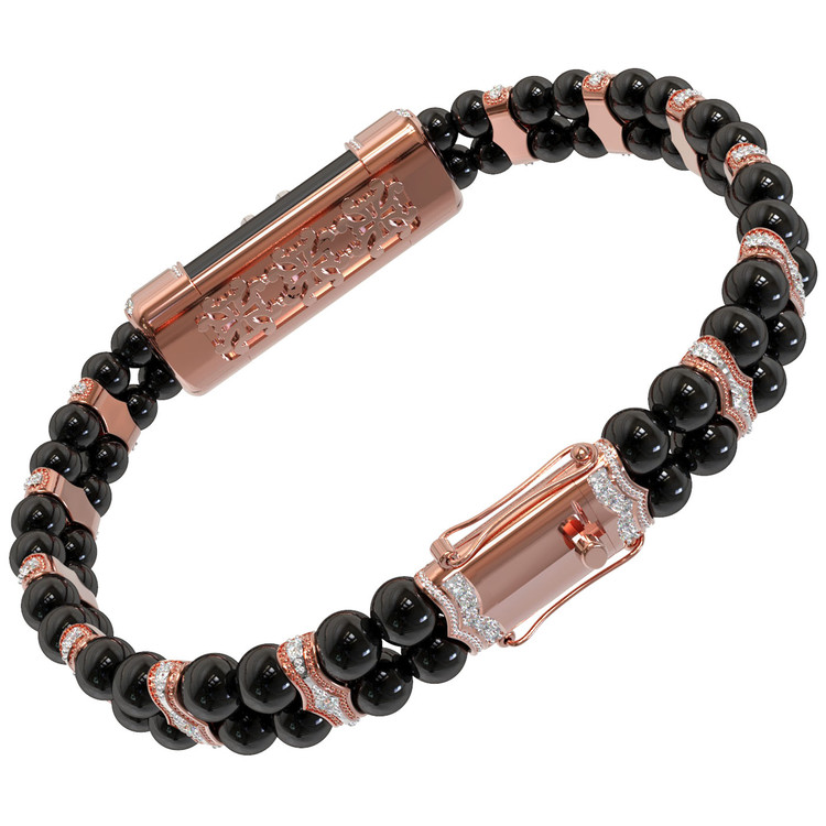 Браслет из золота c бриллиантами и ониксом