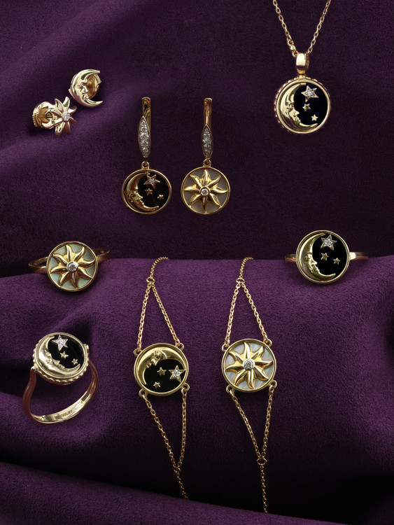 Серьги из лимонного золота c бриллиантами