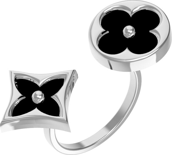 Кольцо из белого золота c ониксом