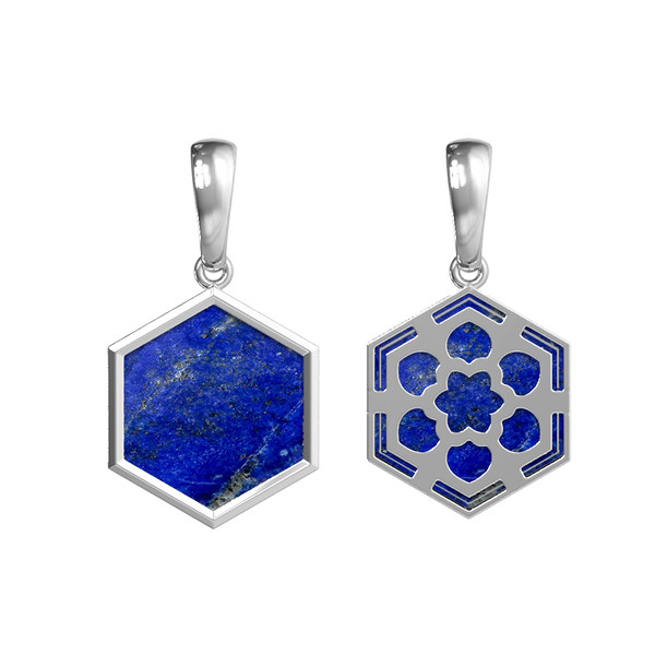 Подвеска из белого золота c лазуритом