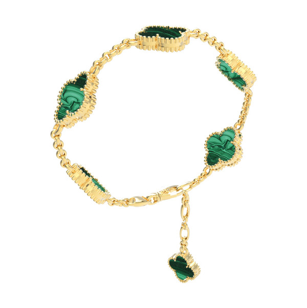 Браслет из лимонного золота c малахитом