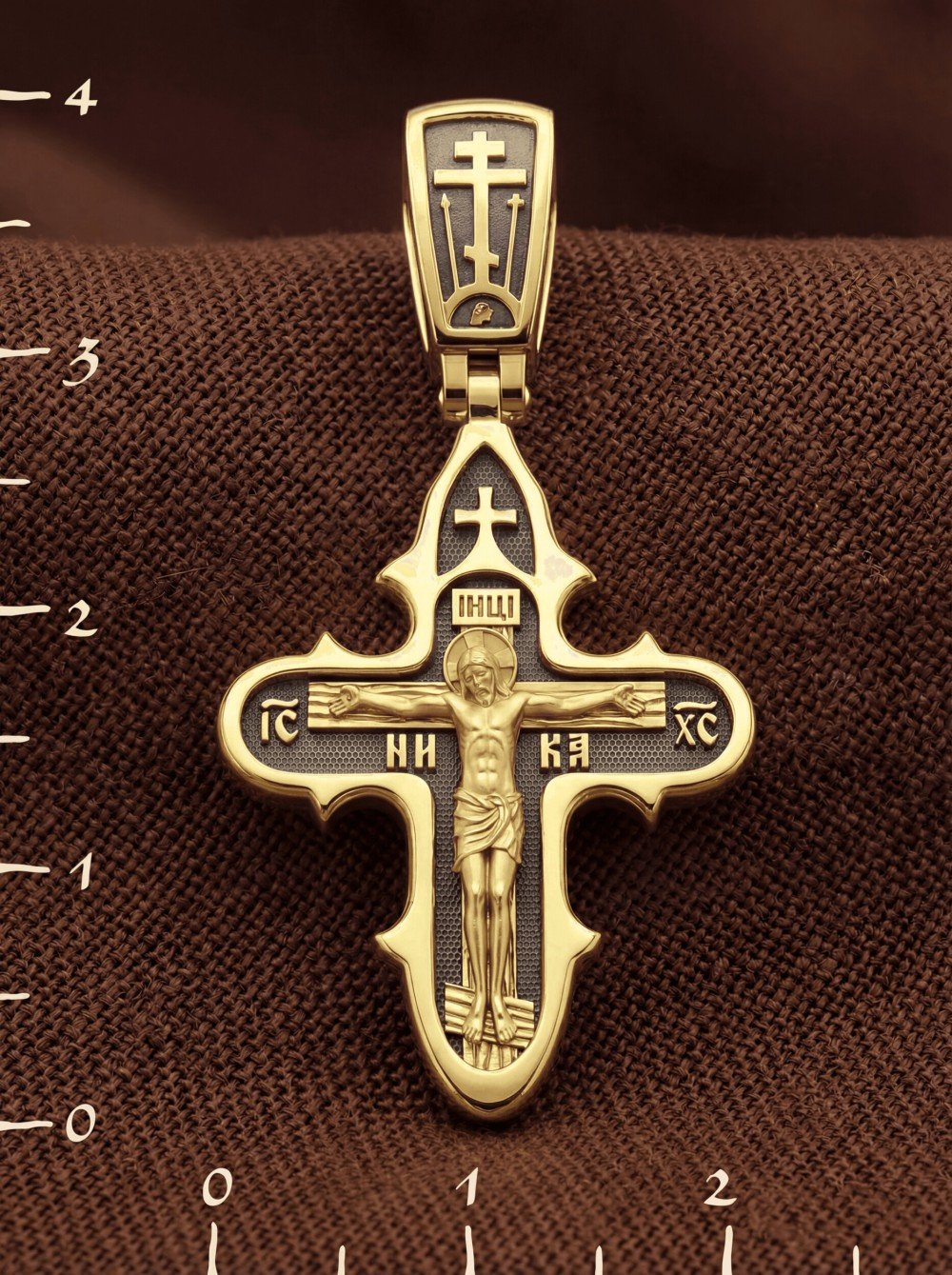 Крест из лимонного золота