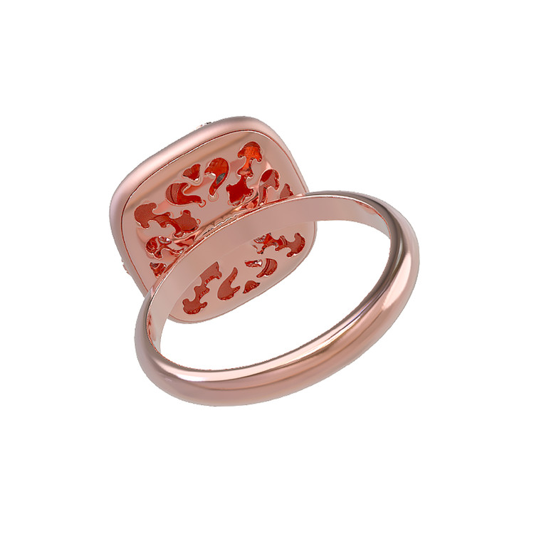 Кольцо из розового золота c бриллиантами и перламутром