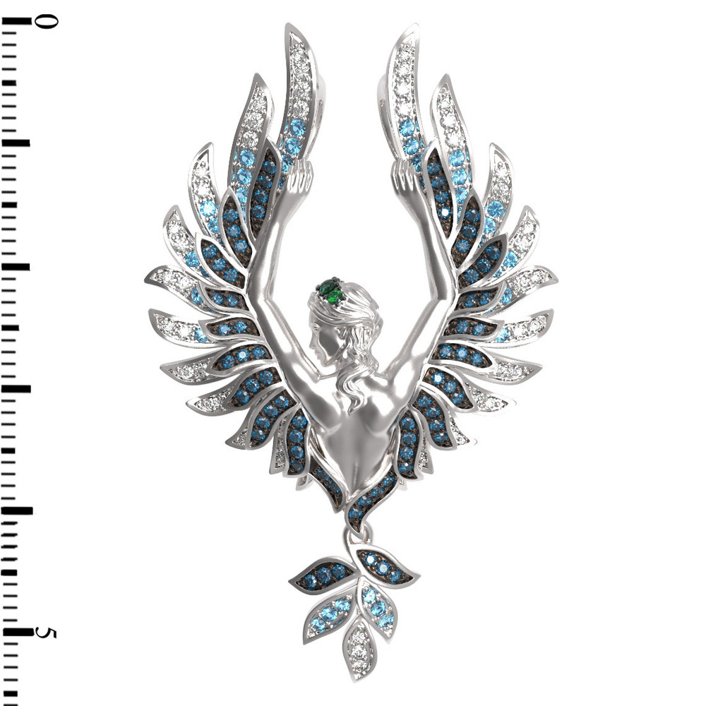 Подвеска из белого золота c фианитом