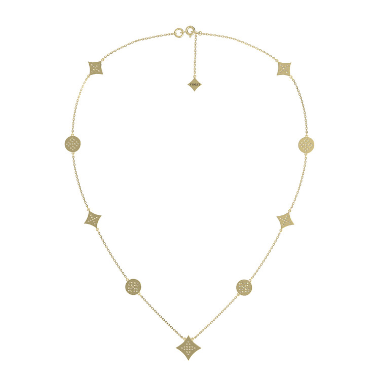 Колье из лимонного золота c бриллиантами