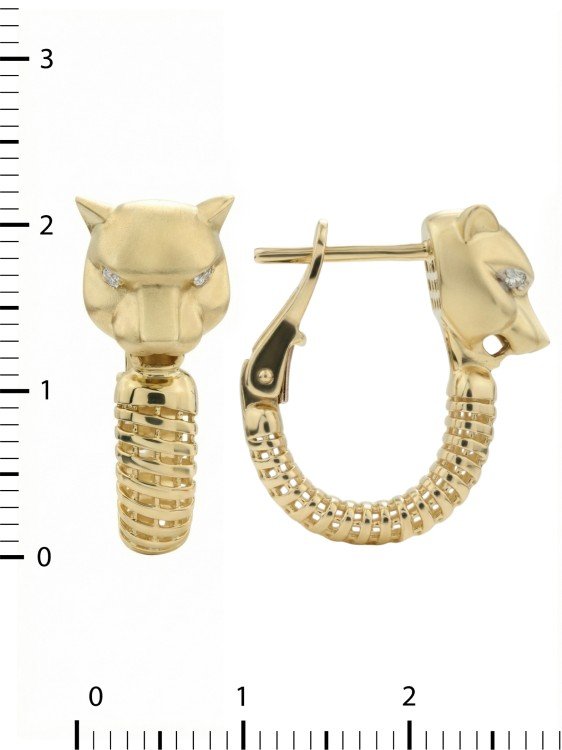 Серьги из лимонного золота c бриллиантами