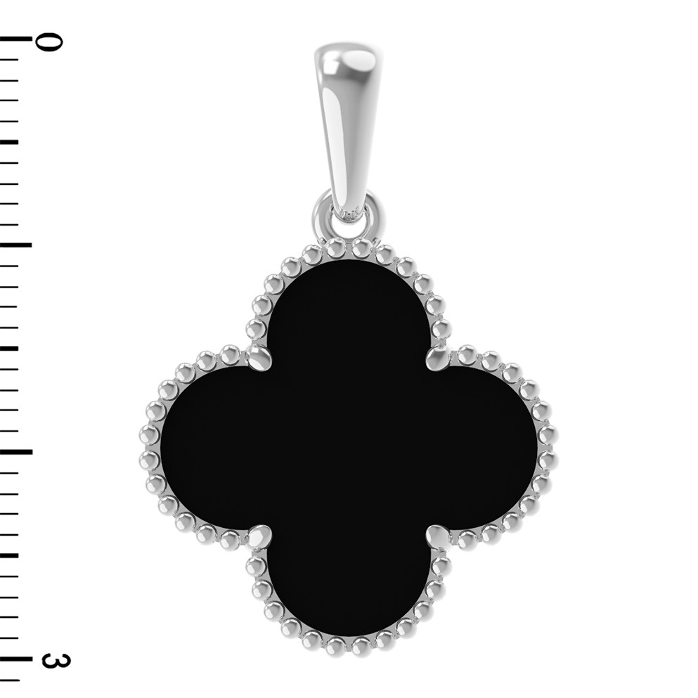 Подвеска из белого золота c ониксом