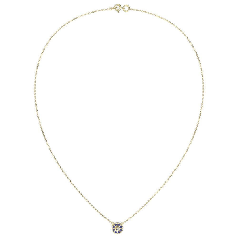 Колье из лимонного золота c бриллиантами и лазуритом