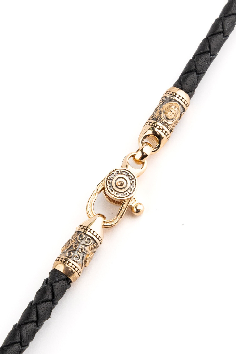 Шнурок кожаный из золота c кожаным шнурком