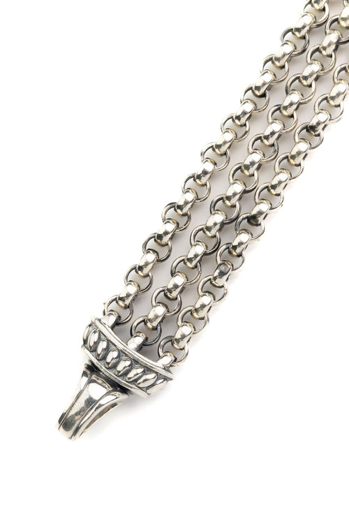 Браслет из серебра и золота c ониксом и рубином