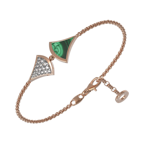 Браслет из золота c бриллиантами и малахитом