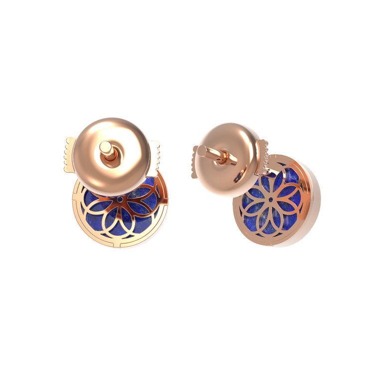 Серьги из золота c бриллиантами и лазуритом