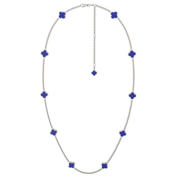 Колье из белого золота c лазуритом