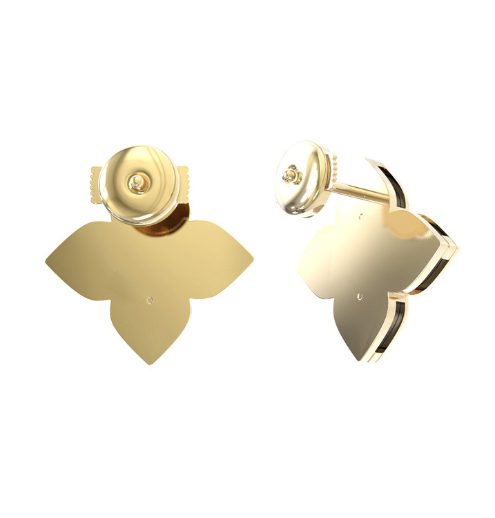 Серьги из лимонного золота c бриллиантами и ониксом