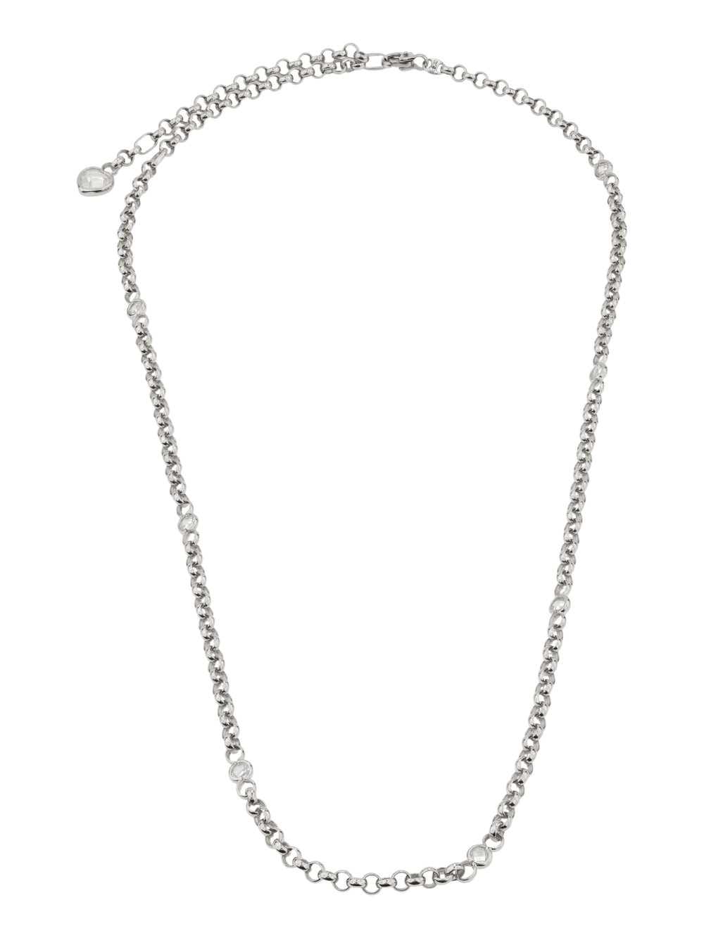 Цепь из белого золота c фианитом